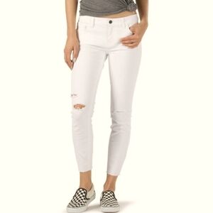 Vans White Distressed Skinny Fray Hem Jeans Size 1/25 NWT‎